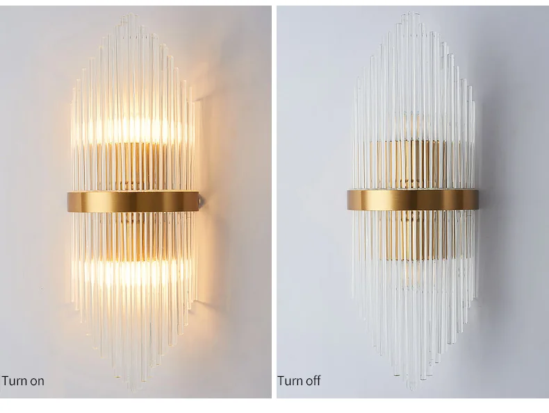 wall lamp light Style Combinations Of Modern Light Luxury Crystal Gold Wall Lamps In Bedrooms, Beds, Living Rooms, Decorative LED Lights sconce light fixture