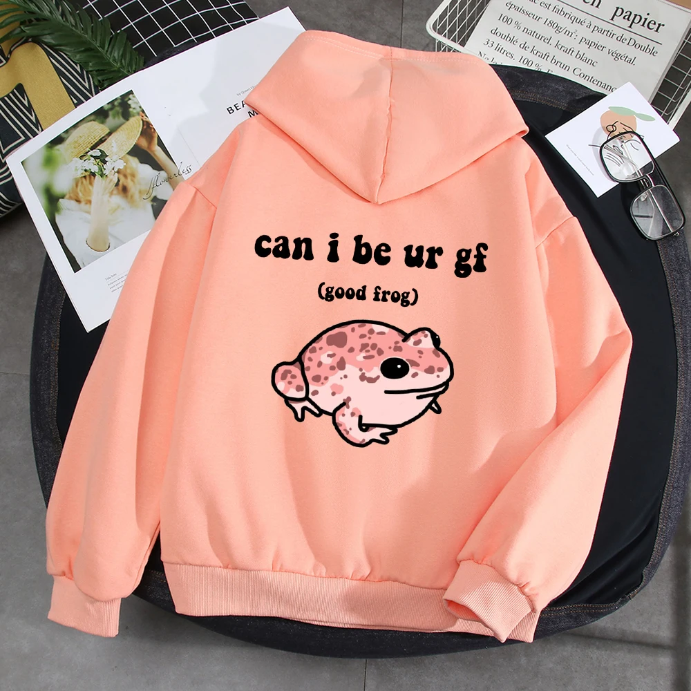 

Gothic Hoodies Tops for Women Winter Wear Hoodie Sweatshirts Korean Style Women Jacket Autumn Frog Letter Printed Sweatshirts