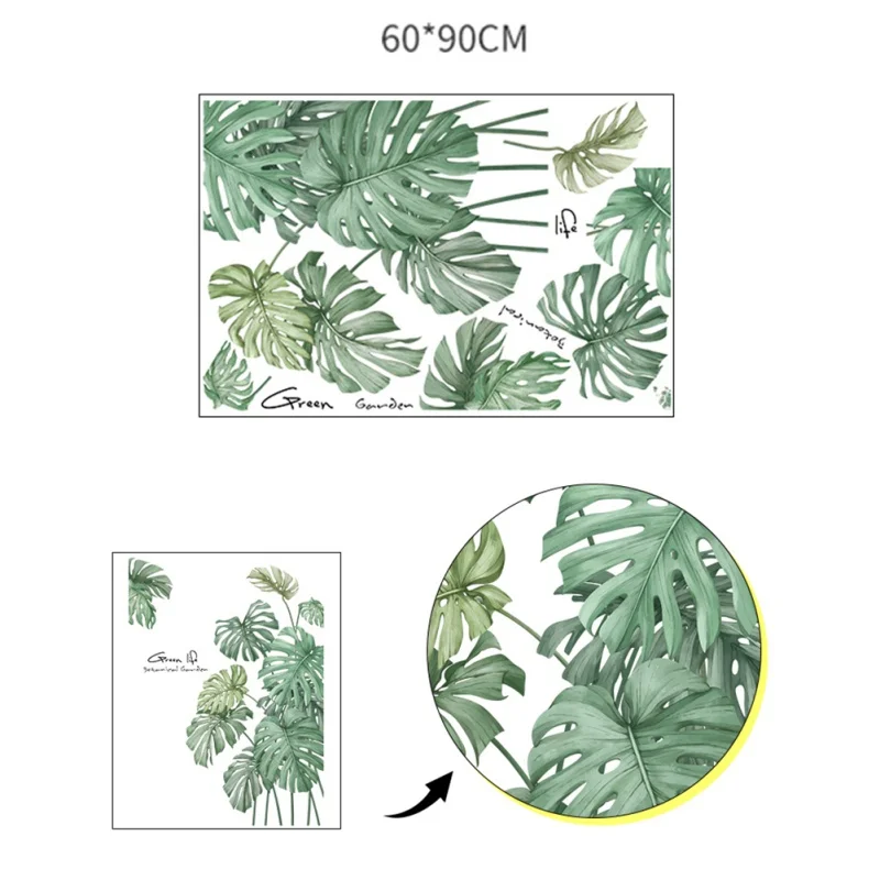 Пальмовые Листья настенные стикеры тропический зеленый растение скандинавском стиле пляж холодильник наклейка на шкаф гостиной украшения фона