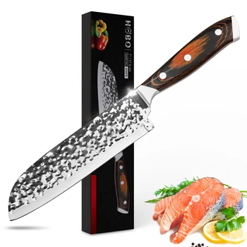 

7 Inch Kitchen Knife Professional HOBO Chef Knives Damascus Steel Lasting Sharp Premium Blade Cooking Knife In Gift Box