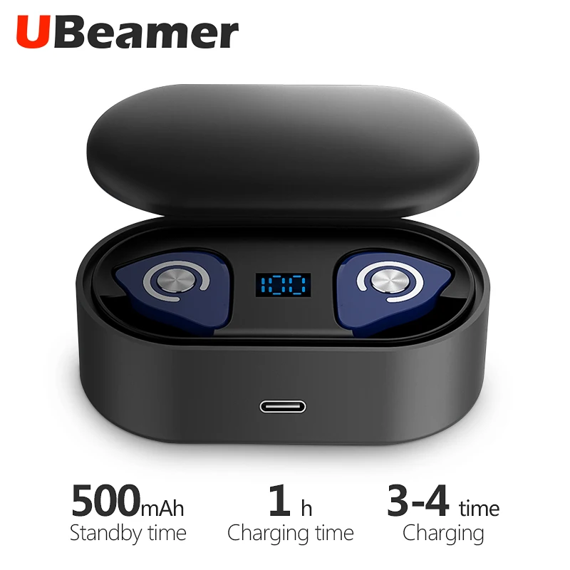 Ubeamer TWS-M9 V5.0 Bluetooth наушники мини настоящая Беспроводная гарнитура стерео бас Bluetooth с микрофоном гарнитура тип-c