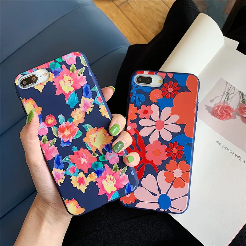 3D картина Телефон чехол для iPhone 6 6S 7 8 Plus стильный цветок листья шаблон Мягкий ТПУ