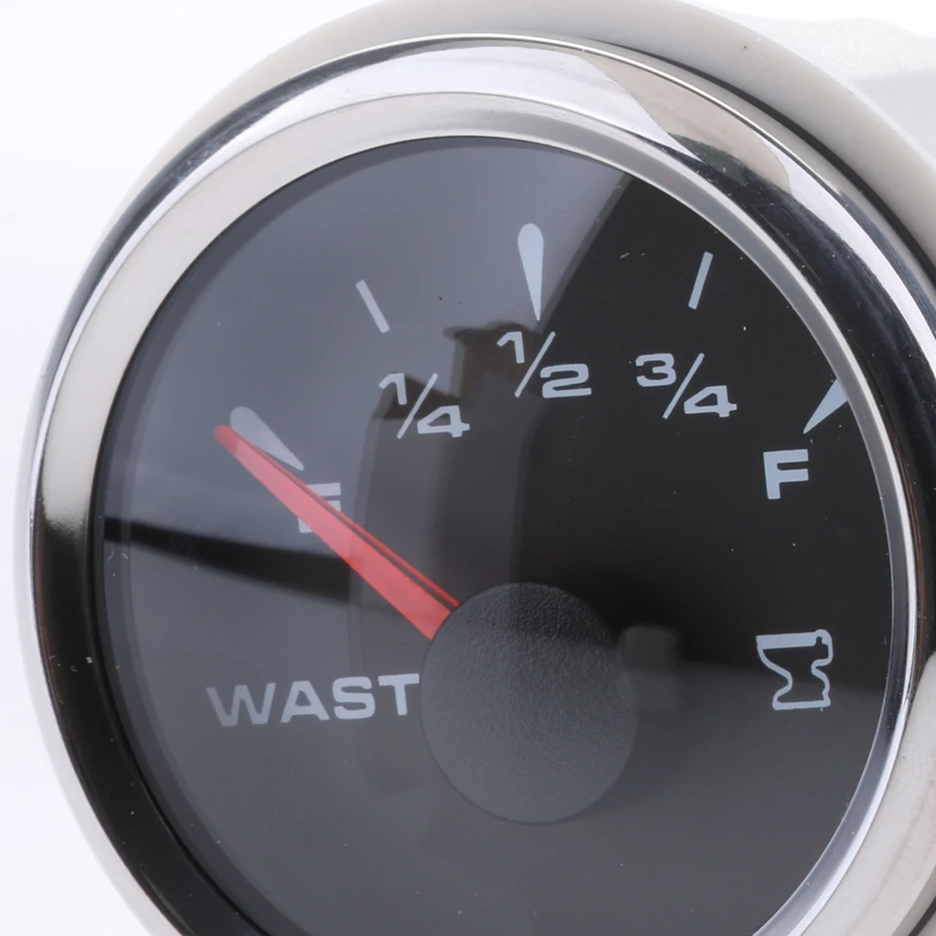 9-32V 52mm Black Dial Boat Marine Electric Sewage Water Level Gauge with Colorful Backlights