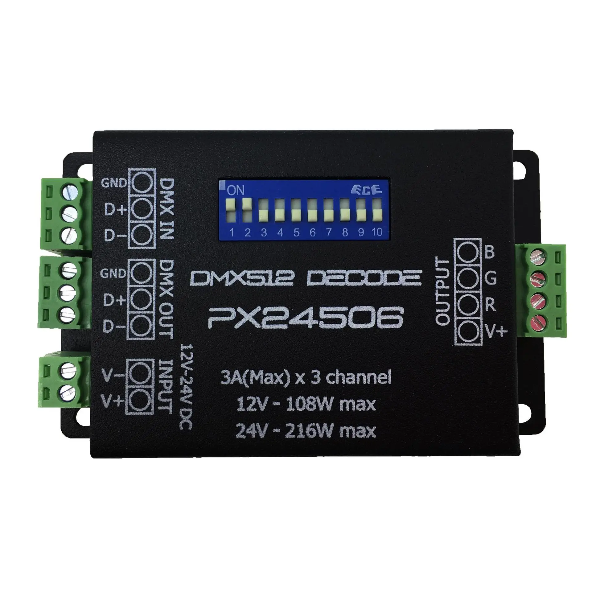 Драйвер декодера DMX512 трехканальный усилитель сигнала RGB 12 В 24 контроллер DMX для