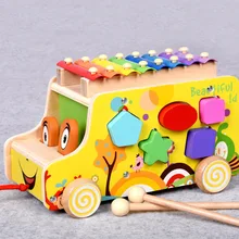 Креативный деревянный прицеп в форме животного стук пианино уличный поставщик Высококачественная детская игрушка