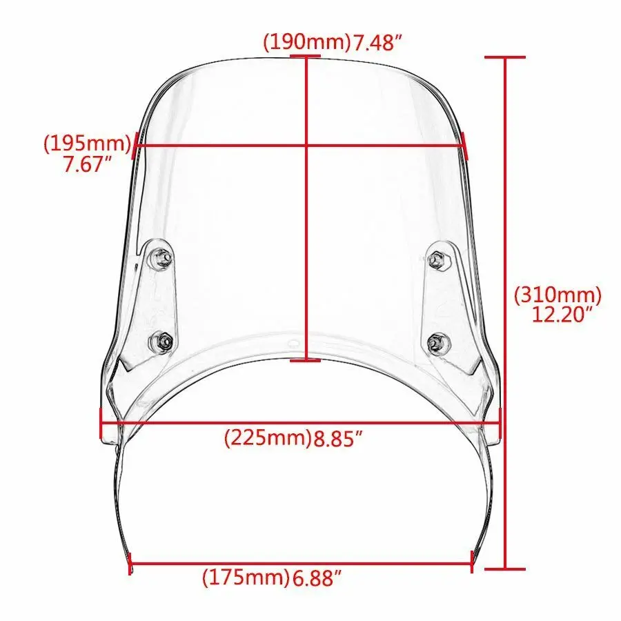 Nuoxintr Motorcycle Windshield Spoiler Airflow Wind Deflector Extension Spoiler Windscreen For Royal Enfield Classic 500CC