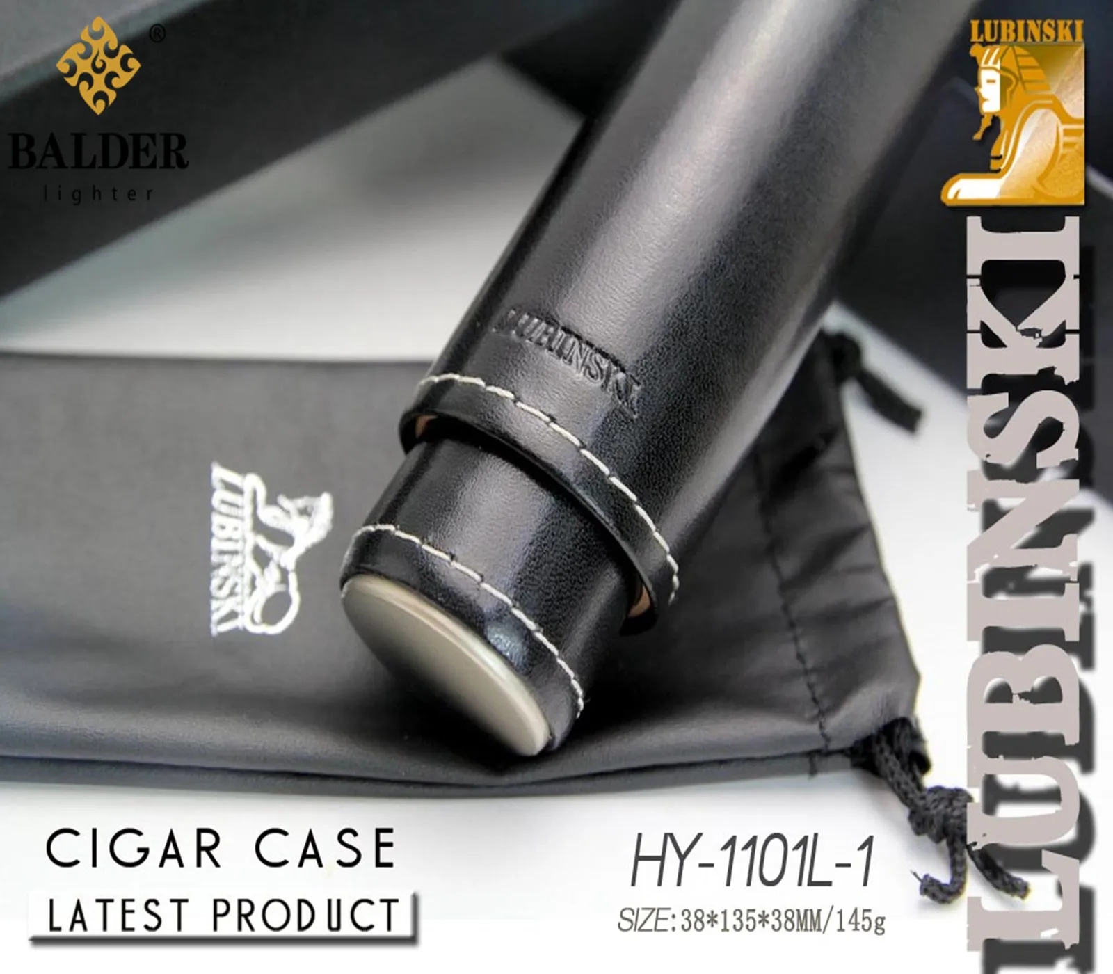 Кожаный Портсигар Humidor сигарный набор одна трубка для сигар встроенный кедр 2 цвета на выбор HY-1101L