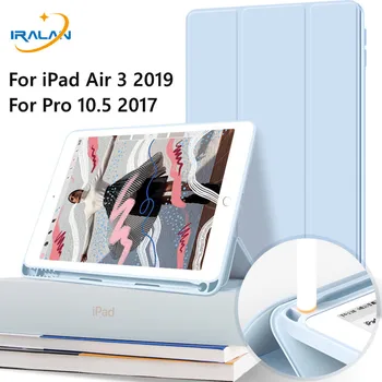 

Soft Silicone TPU Case For iPad Air 3 2019 with Pencil Holder Tablet Cover Funda For iPad Pro 10.5 2017 Smart Auto Sleep Wake up