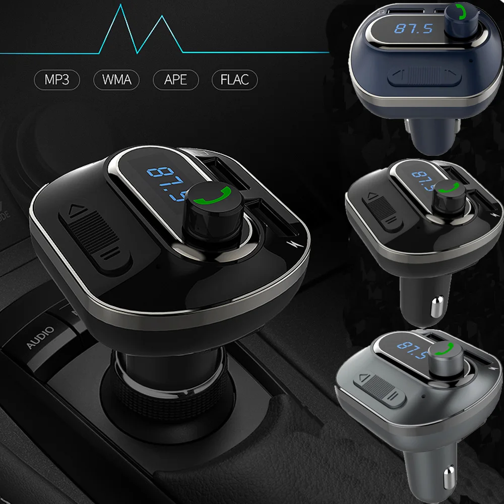 Auto Hands Free Bluetooth Wireless Car AUX Audio Receiver FM Adapter USB Charger Phone Chargers For Huwei Xiaomi Iphone