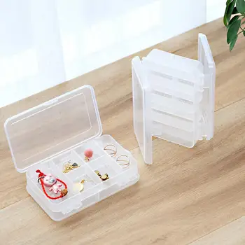 

Plastic Double Side 6 Slots Jewelry Storage Box Case Earrings Organizer Holder