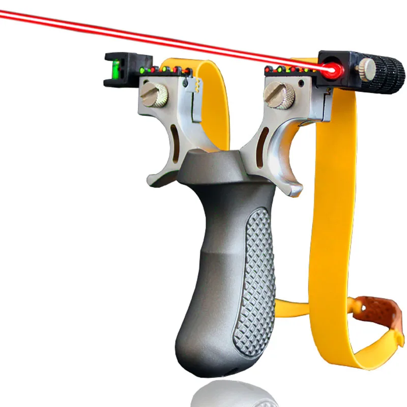 

Laser Light Sight Level Outdoor Shooting Slingshot with Flat Rubber Band Powerful Hunting Sling Shot