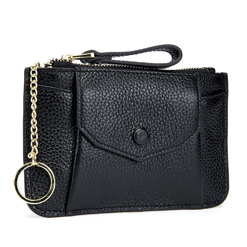 

Fashion Women's Genuine Leather Mini Coin Purse First Layer Cowhide Card Case Holder Wallet Clutch Short Zipper Small Change Bag