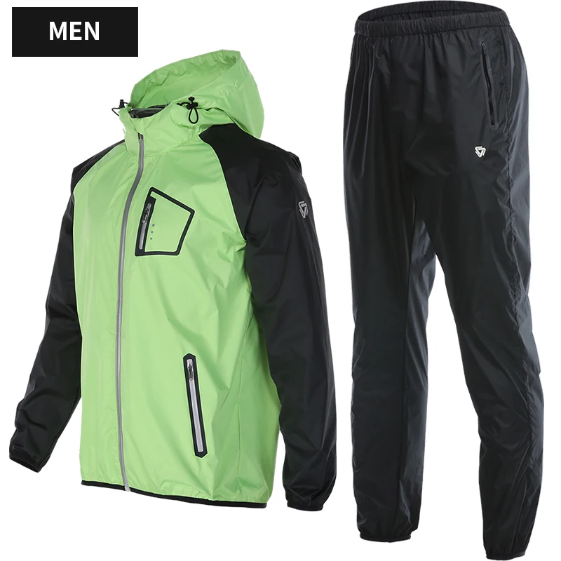 VANSYDICAL Gym Clothing Set Men Women Zipper Hooides Sportswear Running Fitness Training Weight Loss Sweating Sauna Sports Suit - Цвет: TC3060