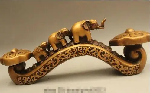 YM 306 1" Китайский дворец династии сопутствующий удаче Ru Yi две статуя слона