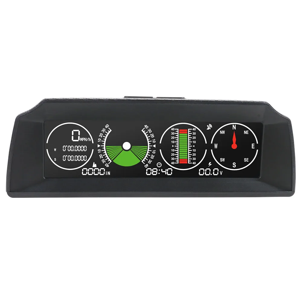 

Pitch Angle HUD Horizontal Latitude Longitude Car Head-Up Display Speedometer Slope Meter Smart GPS Driving Accessories
