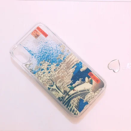 For iPhone XS X Xiaomi японский Ukiyo-e жидкий чехол для телефона Quicksand задняя крышка динамический Блеск Блестки чехлы для iPhone XS/X/8 P/7 P/8/7 - Цвет: For iPhone XS X