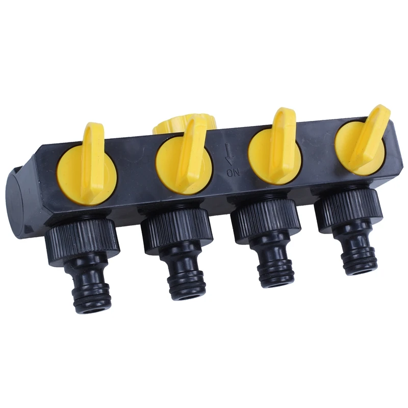 1 Set(7 Pcs)Home Garden Irrigation Drip Timer Pipe Splitter 4 Way Tap Connectors Quick Connector 3/4 Screw Thread Interface | Дом и сад