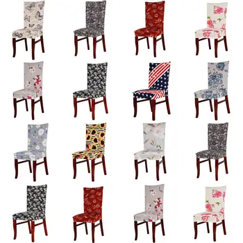 

Removable Stretch Chair Covers Slipcovers Dining Room Stool Seat Cover Decor US