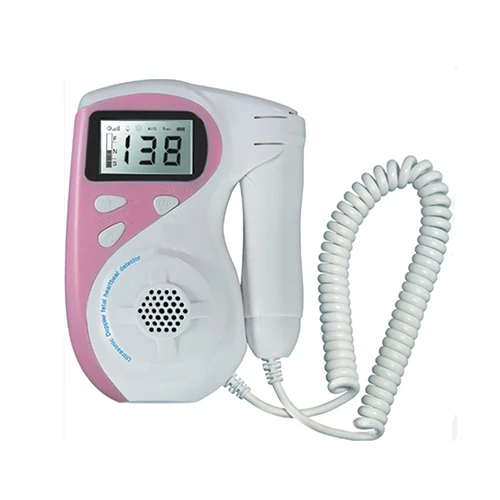 2.5 MHz Ultrasound Handheld Prenatal Monitor Baby Fetal Heart Rate Detector+ Recharge Battery - Цвет: pink