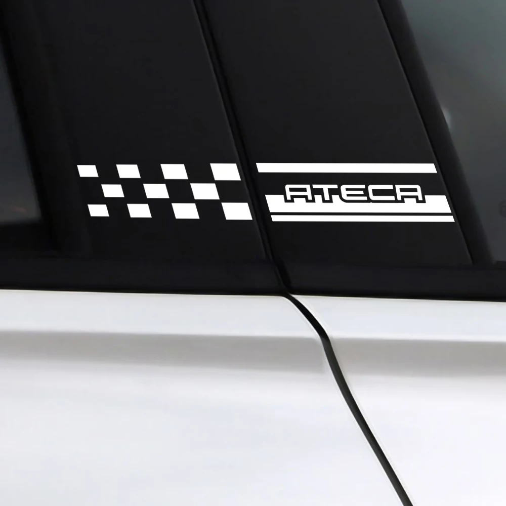 2PCS Car Styling Side Window B Pillar Decor Sticker Decal for Seat Ibiza Leon Cupra E-racer Ateca Formentor FR Racing Accessorie