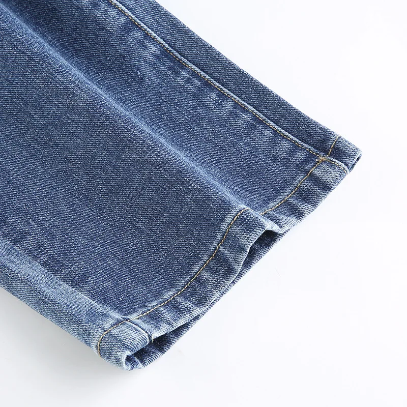 SIDDONS Jeans For Women Fashion Patchwork Jeans Baggy Pants Women Streetwear Cargo Pants High Waisted Denim Straight Trousers