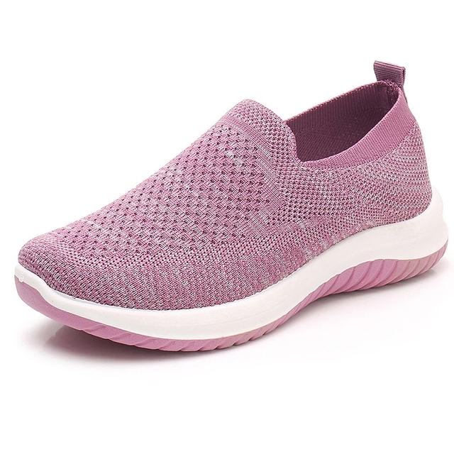 women sneakers 2022 new solid color casual slip-on mesh light comfortable breathable flats sneakers women shoes