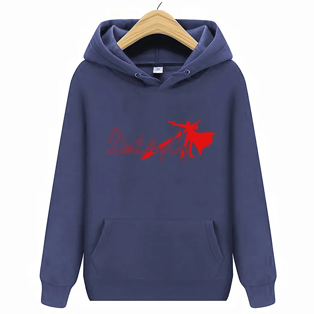 Толстовки с логотипом DMC Dante Vergil, классические ретро геймеры, мужские топы s-xxl - Цвет: Тёмно-синий