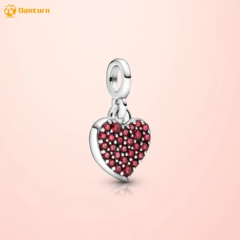 

Danturn 925 Sterling Silver Beads My Love Mirco Dangle Charm Fit Original Brand Me Bracelets For Women DIY Jewelry Making Gift