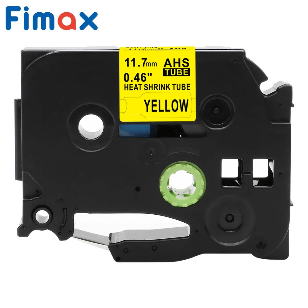 12mm Black on Yellow Fimax 1 шт. HSE-211 HSE-221 HSE-231 HSE-611 6 мм Hse211 совместимы для Brother терм усадочная трубка для печати этикеток PT-E300 PT-E550W - Цвет: 12mm Black on Yellow