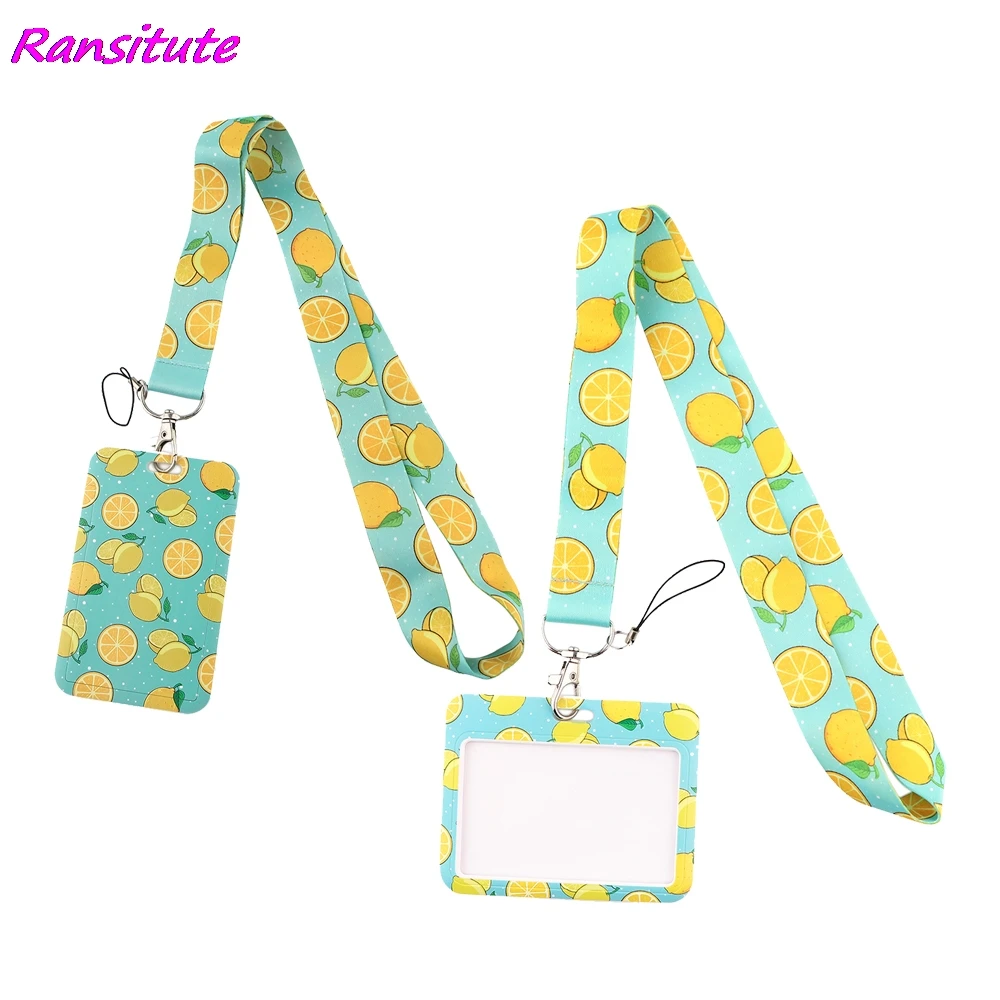 Ransitute R1987 Fruit Lemon Bank Credit Card Holder Wallet Bus ID Name Work Card Holder For Women Man Card Cover Business Card