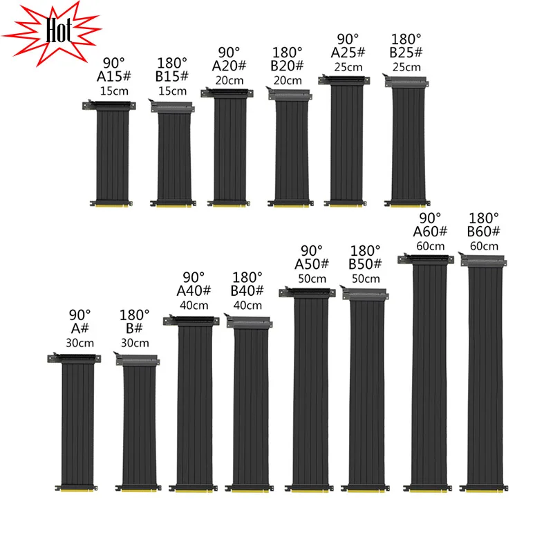 Кабель-удлинитель для видеокарты PCIE X16 7 размеров 3 0 PCI Express экранированный