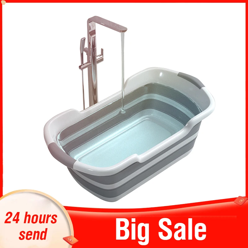 Silicone Foldable Baby Bathtub Nonslip Foot Bath Bucket Folding Baby
