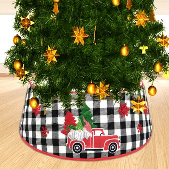 

Christmas Tree Skirt PVC Base 30-Inch Snow Wool Tree Collar Xmas Party Home Decoration Tree Collar