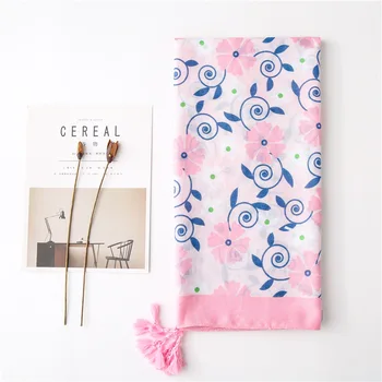 

ropa de mujer Women long sweet pink PRINT Pattern Scarf Tassel boho Travel Shawl Cover Up New Vintage Sjaal Wrap Hijab Snood