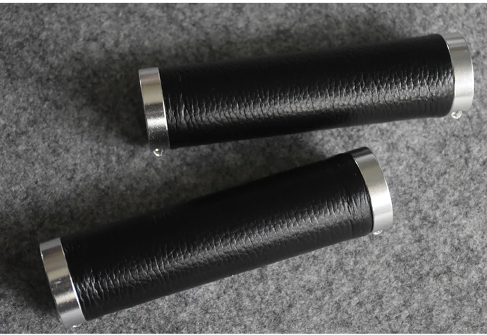 Cowhide handlebar grip lock on 90 / 128mm fit bromtpon bike mountain bike road bike leather grips 22.2mm handlebar universal