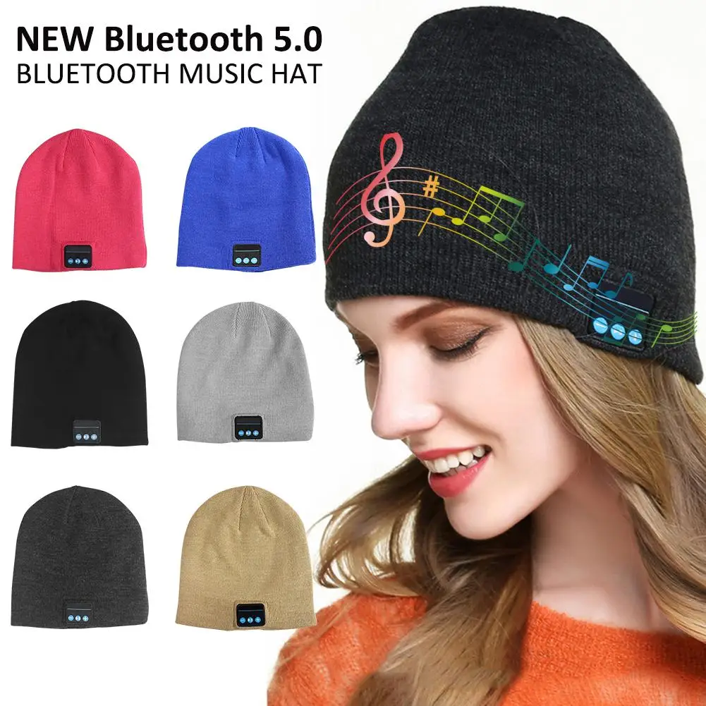 

Bluetooth Headphones Hat Super Soft Knitted Music Beanie Bluetooth Brimless Music Cap For Winter Outdoor Sport