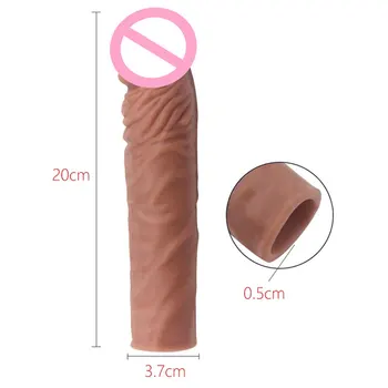 3 Kinds Realistic Male Penis Sleeve Extender Reusable Dildos Condom Delay Ejaculation Dick Enlargement Sex Toys For Man Sex Shop 3
