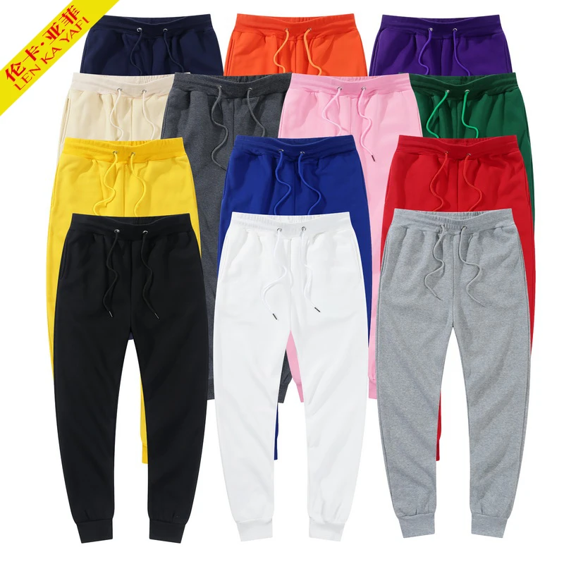 Casual Trousers Stretch-Pants Fashion Joggers Fleece Pink Black Mens Winter Girl Woman