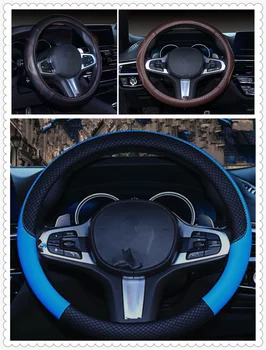 

Premium car auto steering wheel cover 38 cm or 15 inch leather PU for BMW 530Li 335i 750i 330i 325i 320si 630i
