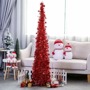 

Creative Christmas Supplies Wool Top Christmas Tree Retractable Folding Ornaments Tree Artificial Decorated Ornaments for Home