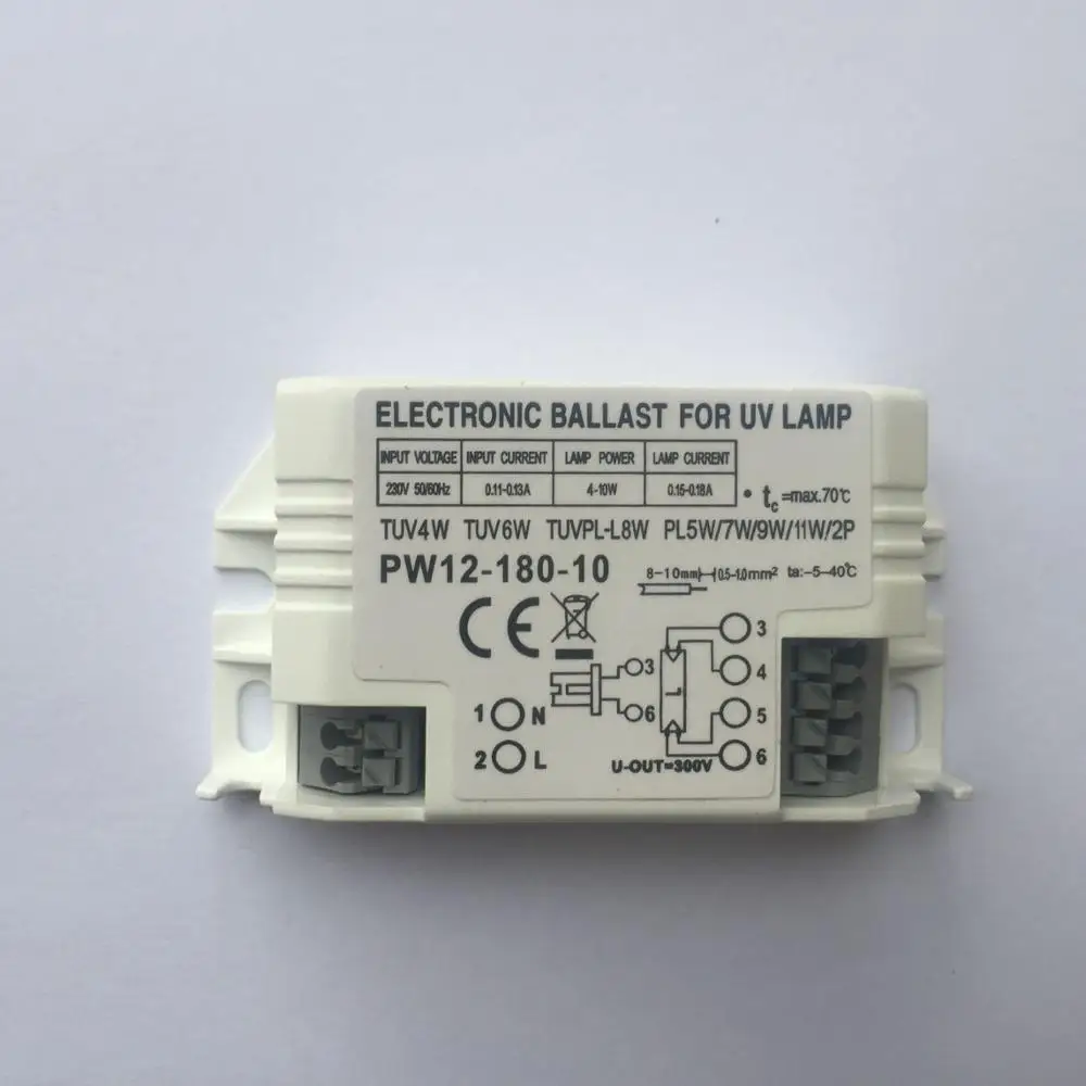 PW12-180-10 бактерицидная лампа Электронный балласт 230V 4W 6W 8W для лампы PL5W/7W/9W/11W/2P