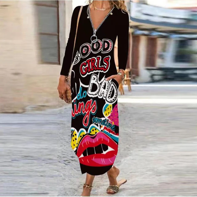 Vintage Flower Dress Women O Neck Pocket Casual Dresses For Women Loose Long Dress Plus Size Ladies Vacation Party Dress 16