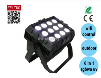 

E-(6/lot) Battery powered 12*18W 6 in1 rgbwa+uv wifi and remote control wireless led wall washer light outdoor ip65