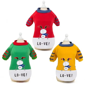 

Autumn and Winter Casual Styles Pet Dogs Clothing Warm Comfortable Fashionable Cute Christmas Snowman Sweater Small Dog Clothing
