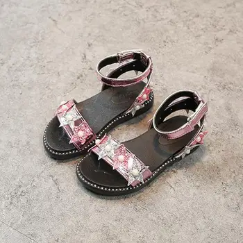 

New 2020 Summer Sandals For Girls Sandals Glitter Rhinestone Princess Girls Shoes Kids High Heel Crystal Party Dance Sandals