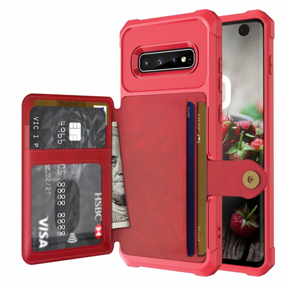Магнитный держатель для карт чехол для samsung S10/S10 Plus S10E роскошный Силиконовый Мягкий противоударный чехол для телефона для samsung S9/S9 Plus