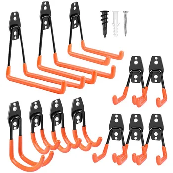 

Garage Hooks Heavy Duty,Tool Hangers for Garage Wall Utility Mount Garage Hooks and with Anti-Slip Coating (Pack of 12)
