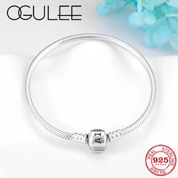 

High Quality Authentic Charm Silver 925 Original Bracelet Flexible snake bone chain Women Bracelets Fine Jewelry Wholesale 2019