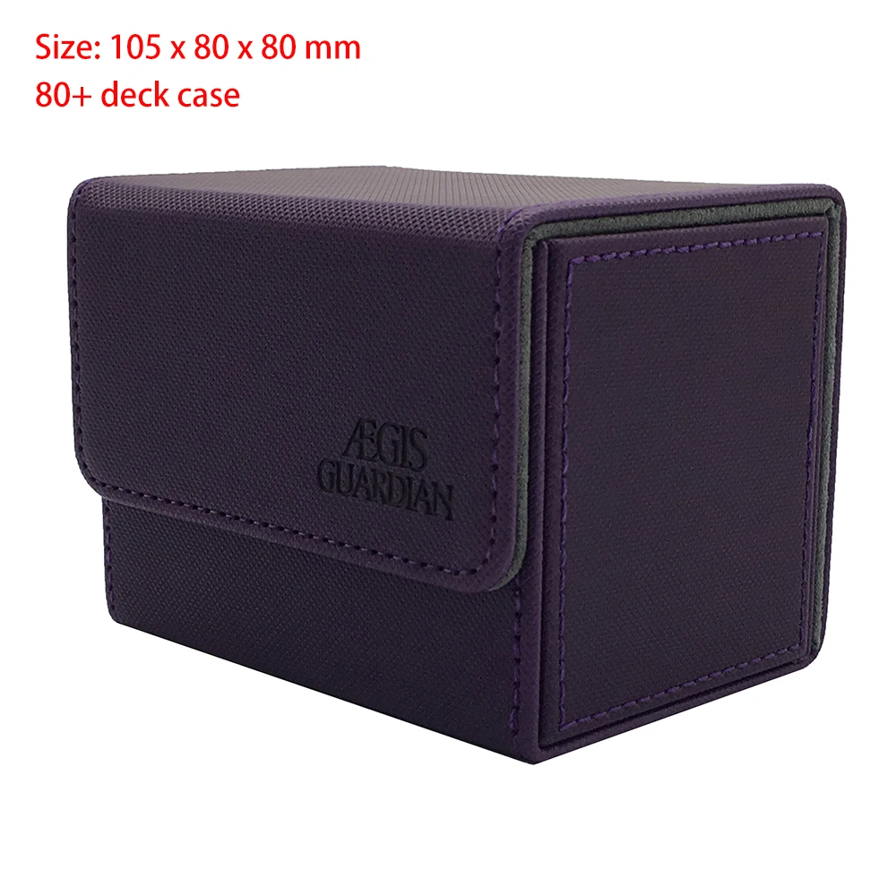 Aegis Guardian Side-Loading Card Box Deck Case Mtg Yugioh Card Binder Holder: Purple 80 +