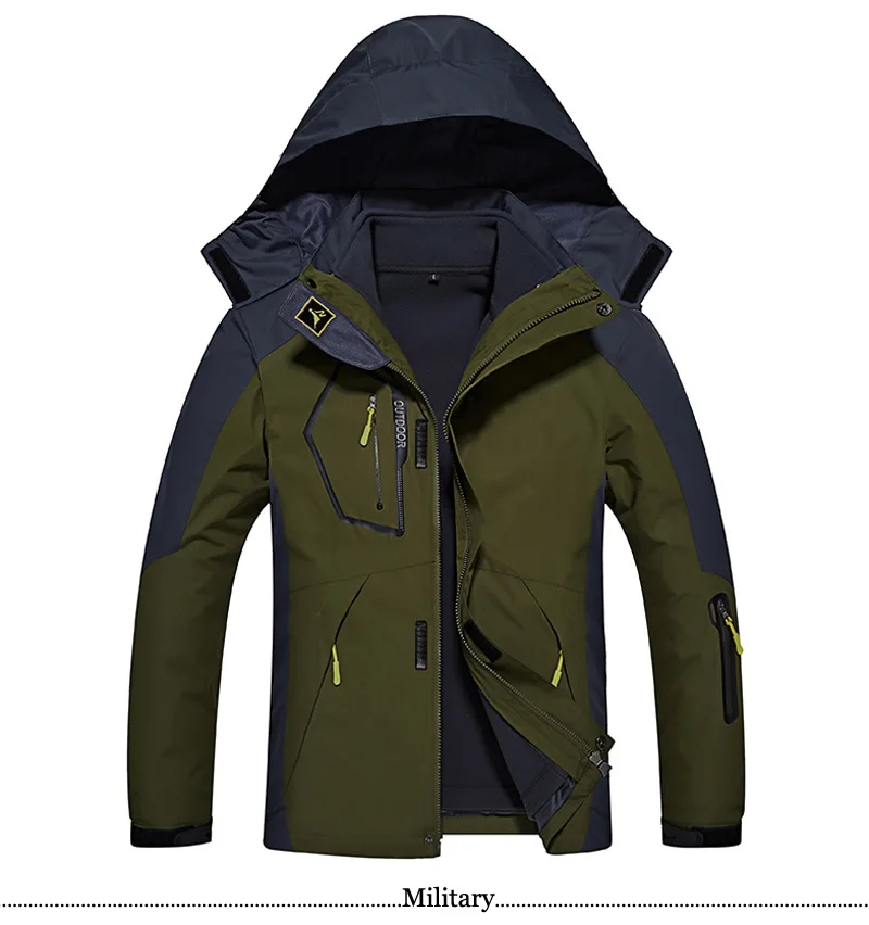 Зимняя куртка размера плюс L~ 6XL 8XL, мужская верхняя одежда, 3 в 1, съемный капюшон, толстое водонепроницаемое пальто, Мужская ветровка, парка, пальто